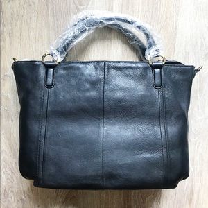 Large Black Genuine Leather Purse Bag